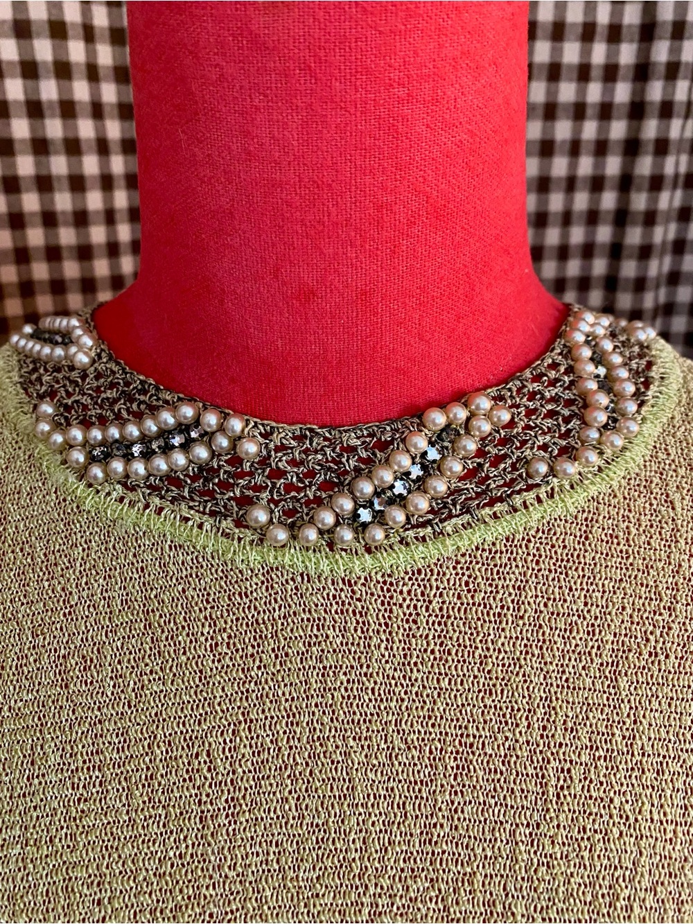 🌿Antique 1920s Chartreuse Knit Top - Picture 5 of 7